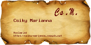 Csiky Marianna névjegykártya